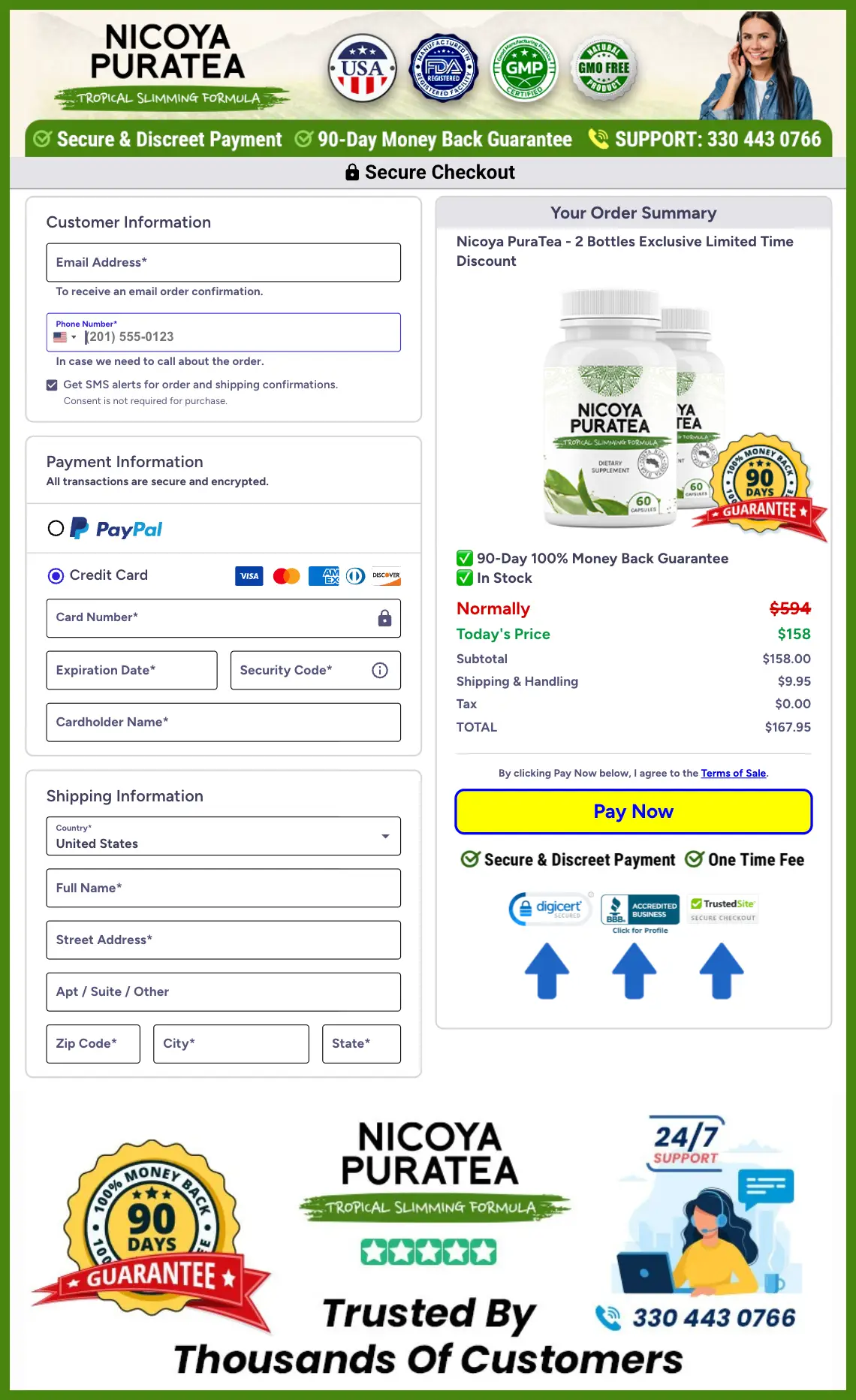Nicoya PuraTea Official Website Secure Order Page